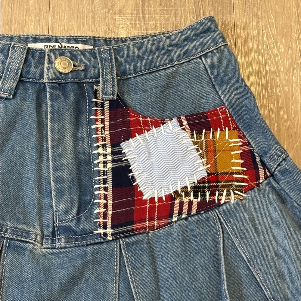 13De Marzo Patch Suture Denim Skirt NWT - Picture 6 of 16